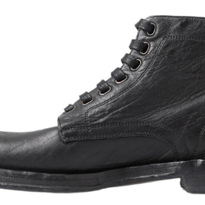 Dolce &amp; Gabbana Equisite Black Lace-Up Leather Boots