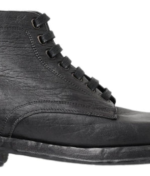 Dolce &amp; Gabbana Black Horse Perugino Leather Boots