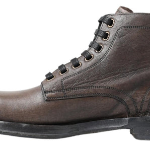 Dolce &amp; Gabbana Elegant Horse Leather Lace-Up Boots