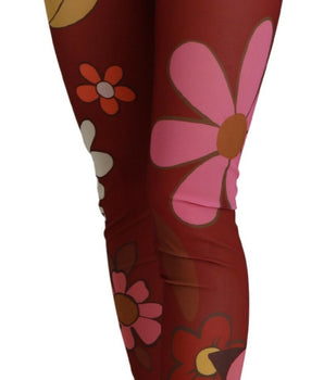 Dolce &amp; Gabbana Leggings rojos florales de cintura alta