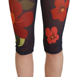 Dolce &amp; Gabbana Elegant Floral Print High Waist Leggings