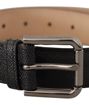 Dolce &amp; Gabbana Black Brown Leather Back Belt