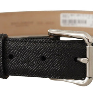 Dolce &amp; Gabbana Sleek Black Authentic Leather Belt