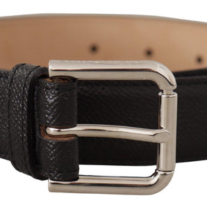 Dolce &amp; Gabbana Sleek Black Authentic Leather Belt