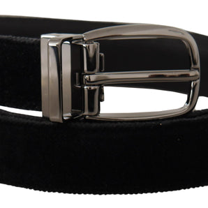 Dolce & Gabbana Elegant Black Velvet Designer Belt