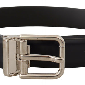 Dolce &amp; Gabbana Elegant Leather Belt with Metal Buckle