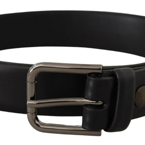 Dolce &amp; Gabbana Elegant Black Leather Classic Belt