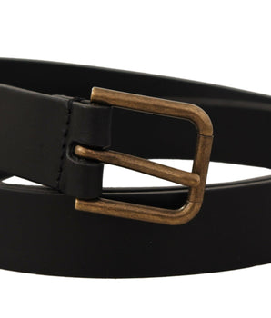Belt Buckle Engraved Dolce &amp; Gabbana Black Calf Leather Logo