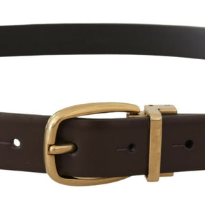 Dolce & Gabbana Elegant Dark Brown Leather Belt