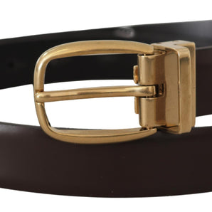 Dolce & Gabbana Elegant Dark Brown Leather Belt