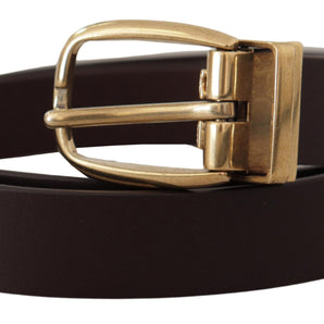 Dolce & Gabbana Elegant Dark Brown Leather Belt