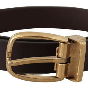 Dolce & Gabbana Elegant Dark Brown Leather Belt