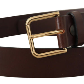 Dolce & Gabbana Elegant Dark Brown Leather Belt