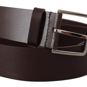 Dolce &amp; Gabbana Elegant Dark Brown Leather Belt