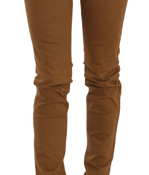 PLEIN SUD Chic Pantalones pitillo de algodón con cintura media