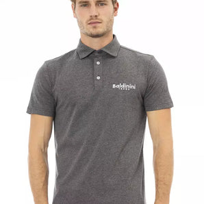 Baldinini Trend Gray Cotton Men Polo