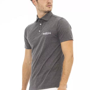 Baldinini Trend Gray Cotton Men Polo