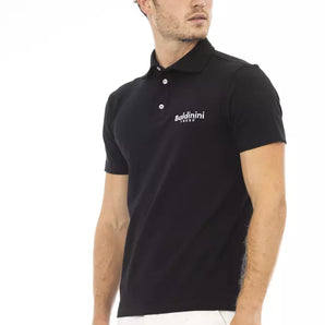 Baldinini Trend Black Cotton Men Polo Shirt