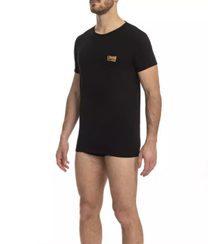 Cavalli Class Black Cotton T-Shirt