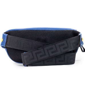 Versace Small Navy Calf Leather Medusa Pendant Fanny Waist Pack Belt Bag