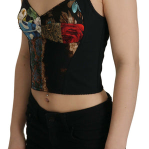 Dolce & Gabbana Elegant Floral Corset Top Blouse