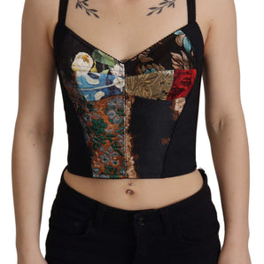 Dolce & Gabbana Elegant Floral Corset Top Blouse