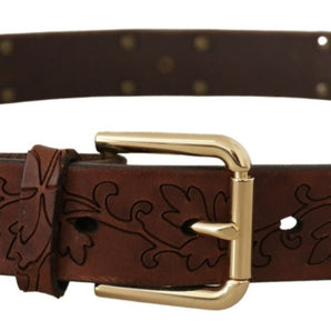 Dolce &amp; Gabbana Elegant Leather Belt with Metal Buckle