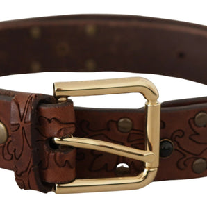 Dolce &amp; Gabbana Elegant Leather Belt with Metal Buckle