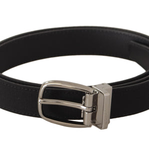 Dolce &amp; Gabbana Elegant Black Canvas &amp; Leather Belt