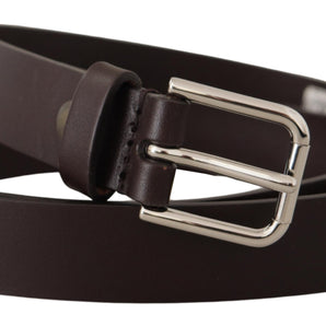 Dolce &amp; Gabbana Elegant Leather Belt With Logo Buckle