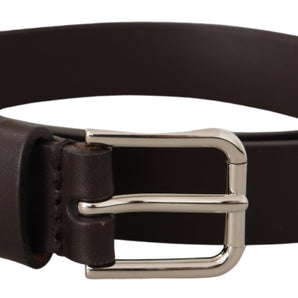 Dolce &amp; Gabbana Elegant Leather Belt With Logo Buckle