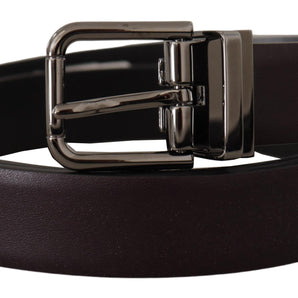 Dolce &amp; Gabbana Elegant Dark Brown Leather Belt