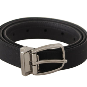 Dolce &amp; Gabbana Elegant Black Leather Designer Belt