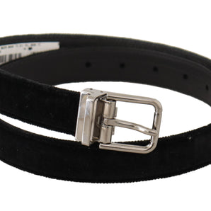 Dolce & Gabbana Elegant Black Velvet Designer Belt