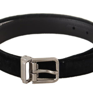 Dolce & Gabbana Elegant Black Velvet Designer Belt