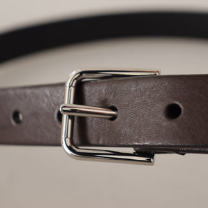 Dolce &amp; Gabbana Elegant Leather Belt with Metal Buckle