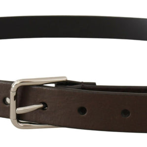 Dolce &amp; Gabbana Elegant Leather Belt with Metal Buckle