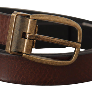 Dolce &amp; Gabbana Elegant Leather Belt with Metal Buckle