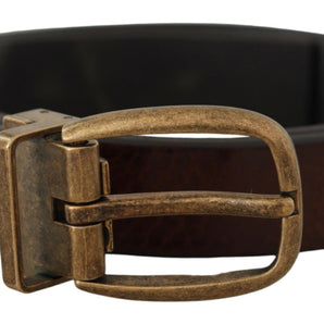 Dolce &amp; Gabbana Elegant Leather Belt with Metal Buckle