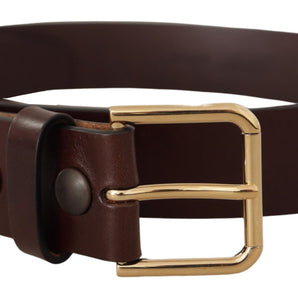 Dolce & Gabbana Elegant Black Leather Belt with Metal Buckle