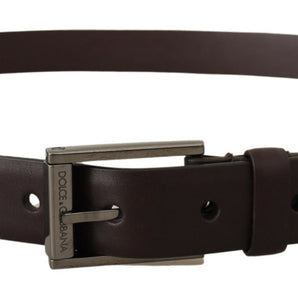 Dolce & Gabbana Elegant Dark Brown Leather Belt