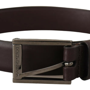 Dolce &amp; Gabbana Elegant Dark Brown Leather Belt