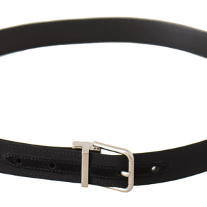 Dolce &amp; Gabbana Elegant Black Canvas and Leather Belt