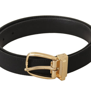 Dolce &amp; Gabbana Elegant Black Leather Belt