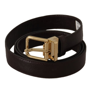 Dolce &amp; Gabbana Elegant Leather Belt with Metal Buckle