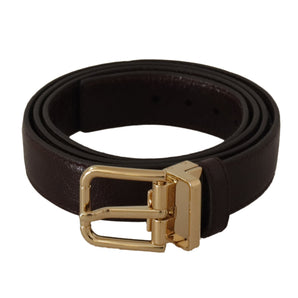 Dolce &amp; Gabbana Elegant Leather Belt with Metal Buckle