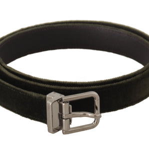 Dolce &amp; Gabbana Elegant Velvet Leather Green Belt