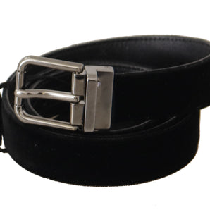 Dolce &amp; Gabbana Elegant Black Cotton-Leather D&amp;G Belt