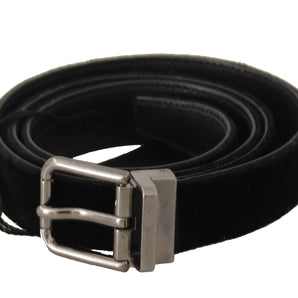 Dolce & Gabbana Elegant Black Cotton-Leather D&G Belt