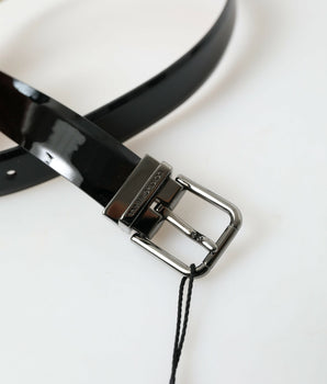 Dolce &amp; Gabbana Black Calf Leather Metal Buckle Men's Belt